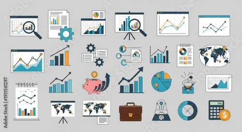 Collection of Business and Finance Icons and Graphics.