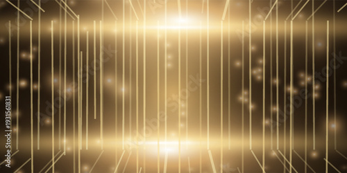 Abstract elegant gold glowing line with lighting effect sparkle on black background. Template premium award design. Vector illustration