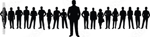 Diverse Group of Business People Silhouettes Standing Together team