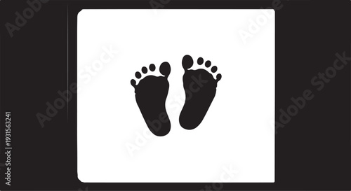 Cute baby footprint frame design featuring adorable tiny footprints in a decorative layout
