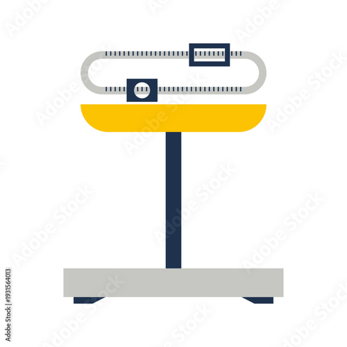 Flat Illustration Set of Weighing Scales and Measurement Devices