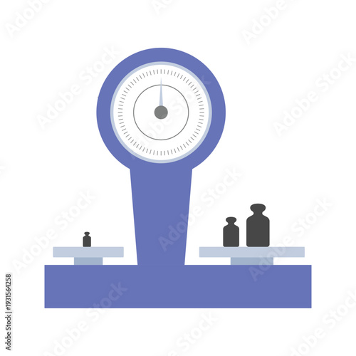 Flat Illustration Set of Weighing Scales and Measurement Devices