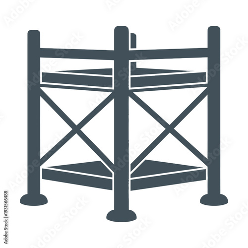 Industrial Metal Scaffolding Structure Illustration.