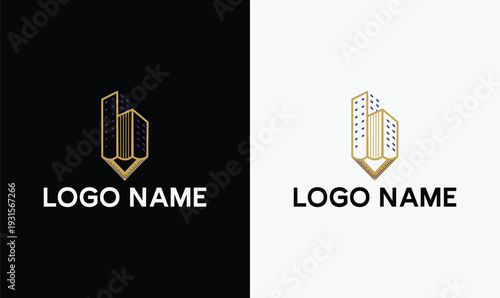 Modern and minimal logo design concept for Draftsman and Architectural Drafting services. Geometric and structured brand identity inspired by blueprints, construction lines, and technical drawings.