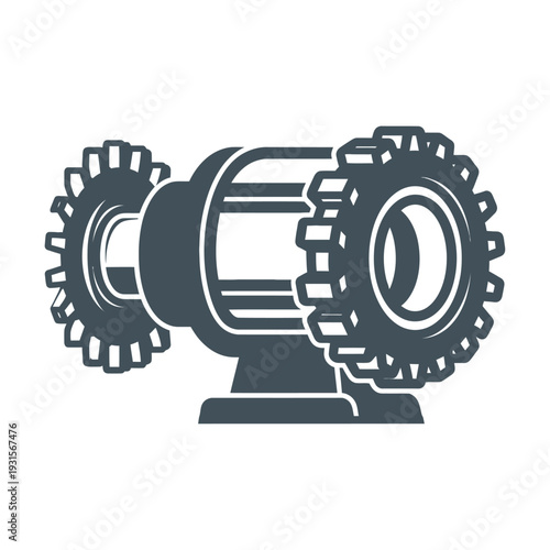 Mechanical Gearbox Component with Gears.