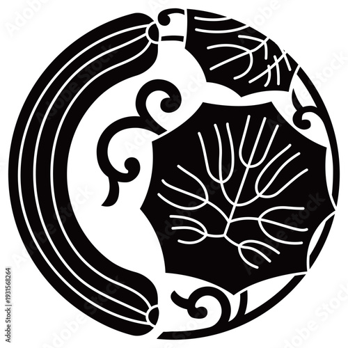 家紋です。瓜の枝丸といいます。