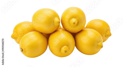 Fresh lemons isolated on transparent background