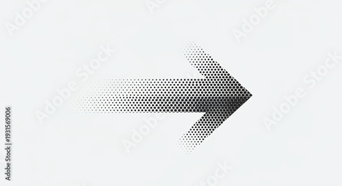 Black arrow graphic with halftone effect pointing right.