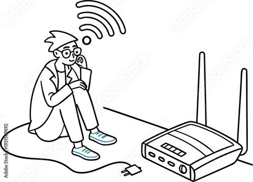 Frustrated individual dealing with unreliable wireless network connection issues