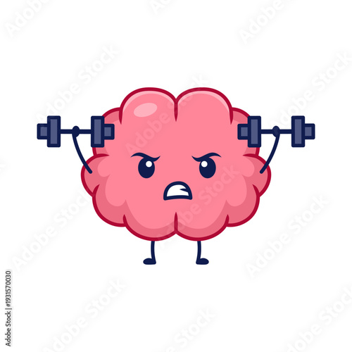 Strong Brain Character Lifting Dumbbells