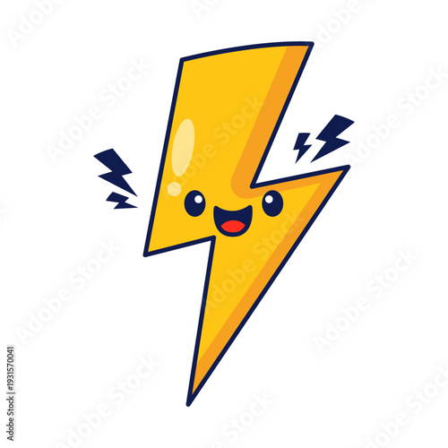 Cute Happy Lightning Bolt Flash Icon