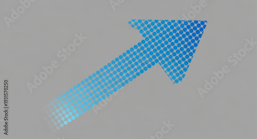 Blue arrow graphic pointing upwards with a checkered pattern.