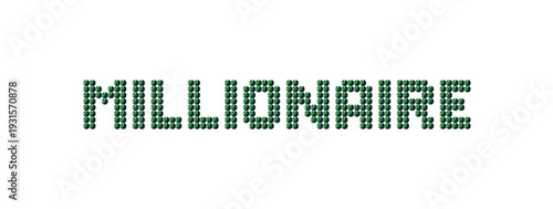 Inscription made of green crystals - millionaire