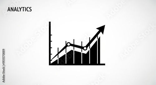 Business analytics graph showing upward trend and growth.