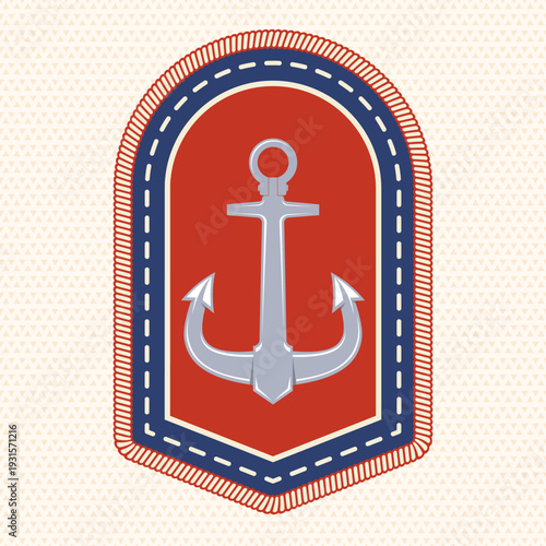 Scout badge with Anchor marine. Vector. Merit patch, sticker for camping outdoor and academic activities