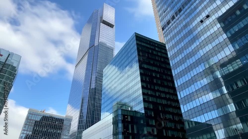 Wallpaper Mural Captivating view of modern architecture showcasing gleaming skyscrapers against blue sky Torontodigital.ca