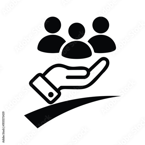 Customer Care and Support Service Icon with Helping Hand Vector