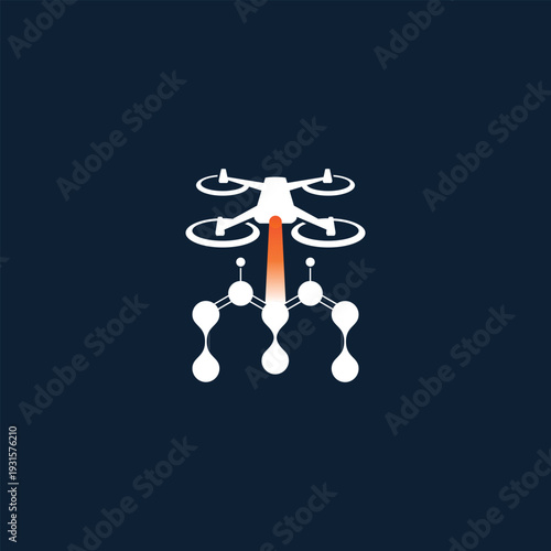 Drone chemical sprayer icon logo design
