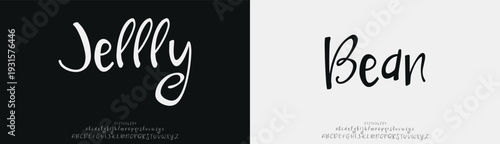 Jeally Bean, Script elegant alphabet letters font logo. Typography luxury classic lettering serif fonts decorative wedding vintage retro logos, design for fashion,beauty shop and brand . 