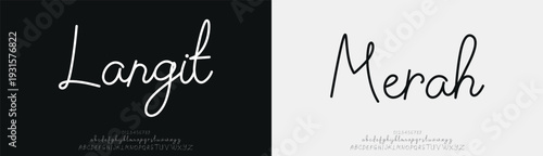 Langit Merah, Script elegant alphabet beauty logo font. Classic beautiful Modern luxury Serif Letter Minimal Fashion. Typography decoration logotype fonts, wedding, logos. vector illustration

