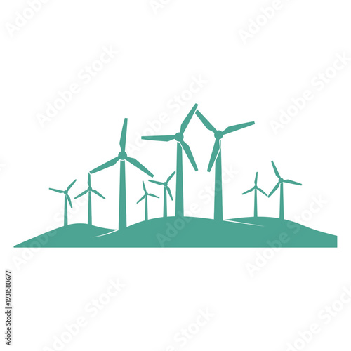 Wind Turbines Generating Renewable Energy Together.