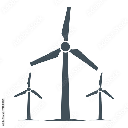 Wind Turbines Generating Clean Energy Together.