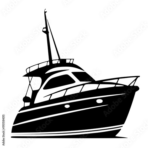 ship and boat , vector illustration of a boat , silhouette of a boat 