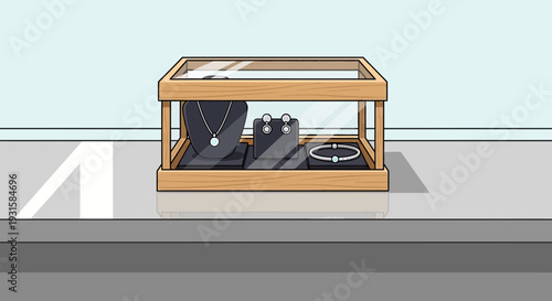 Jewelry Display Case with Necklace and Rings 1.