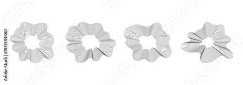 Modern dynamic audio waveform design elements suitable for banners, posters. Sound wave illustration 