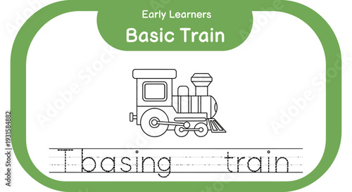Early Learners Basic Train Tracing Worksheet for Kids
