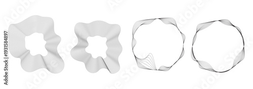 Modern dynamic audio waveform design elements suitable for banners, posters. Sound wave illustration 