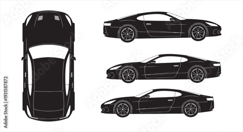 Car Blueprint Design – Automotive Engineering CAD Technical Drawing