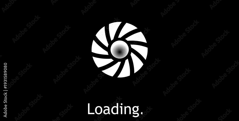 Minimal Circular Loading Spinner Looping Animation on Black & White ...