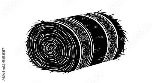 Black and White Fur Rug Texture.