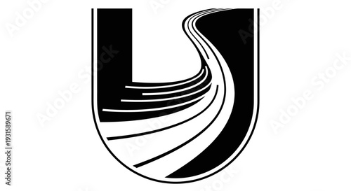 Black and White Roadway Logo Design.