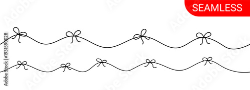 Seamless bow wavy line set