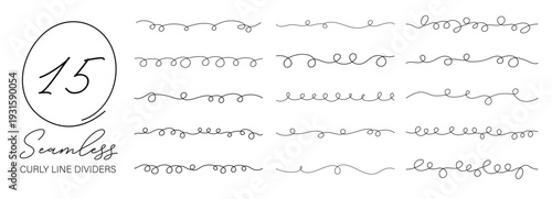Seamless curly line divider set