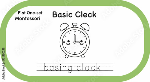 Montessori Basic Clock Learning Card for Kids - Time Teaching Material