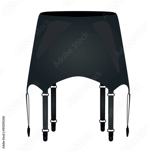 Black leather garters. vector illustration