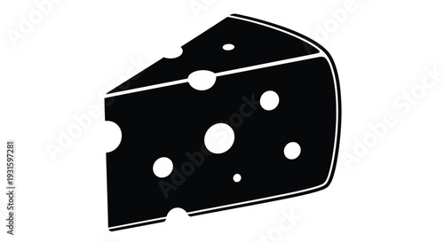 Foto Black and white illustration of a piece of swiss cheese with characteristic hole