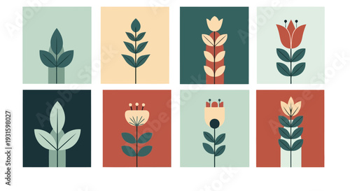 A vibrant collection of nine distinct floral patterns arranged in a 3x3 grid