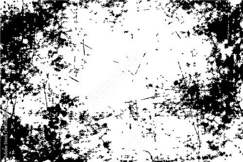 Wallpaper Mural Black Grunge Frame Border Background, Distressed Texture with Rough Edges, Vintage Monochrome Overlay Design Torontodigital.ca