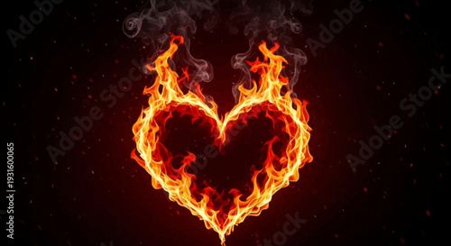 Fiery Heart Symbolizing Passion and Love.