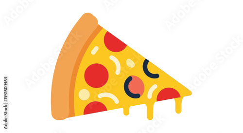 A single slice of pepperoni pizza with melted cheese isolated on a white background
