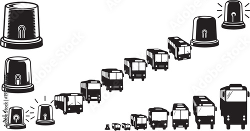 Traffic congestion with many cars and trucks on highway