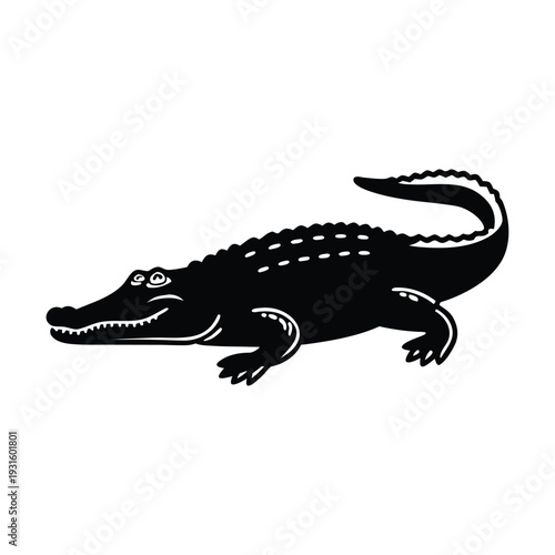 Black crocodile vector illustration