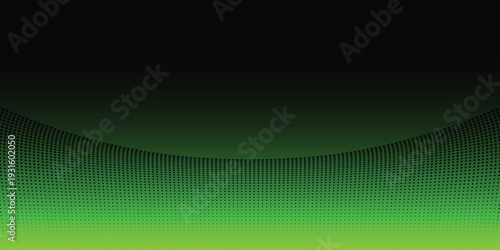 A vibrant green gradient background with a unique pixelated pattern