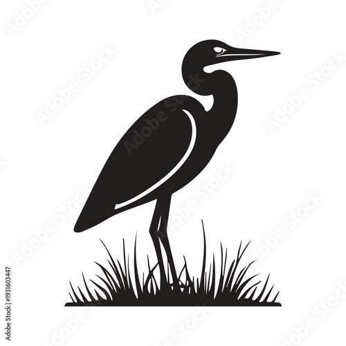Flowing Line Modern Heron Wildlife Brand Illustration Style