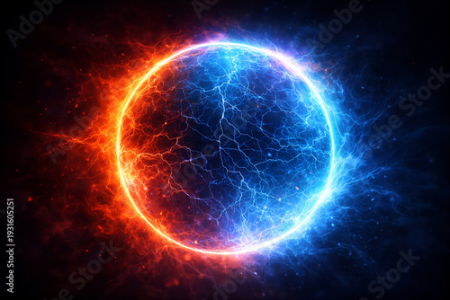 Electric Energy Explosion – Blue Lightning Power Burst Background