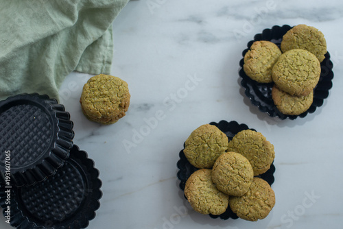 Wallpaper Mural Homemade matcha green tea shortbread cookies  Torontodigital.ca